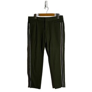 Banana Republic Women's Olive Green Striped Sloan Ankle Pants